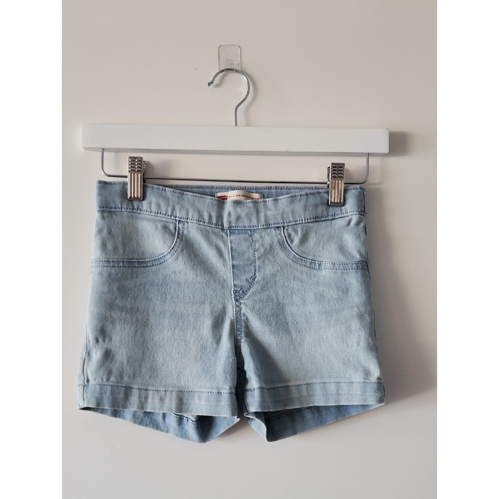 Levi's Pull-On Shorty Shorts Kids 12 REG Light Wash Denim Summer Casual Easy